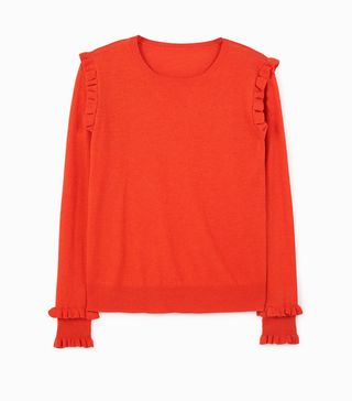 Mango + Ruffled Cotton Sweater