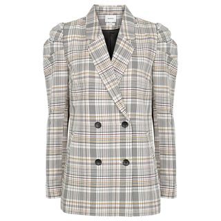 Gestuz + Ginnie Checked Double-Breasted Blazer