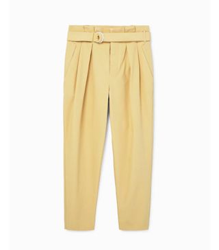 Mango + Belt Cotton-Blend Trousers