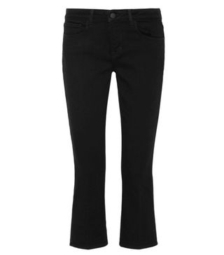 L'Agence + Charlotte Cropped Mid-Rise Straight-Leg Jeans