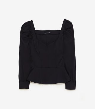 Zara + Black Top With Full Sleeves