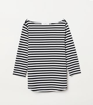 H&M + Black and White Striped Top