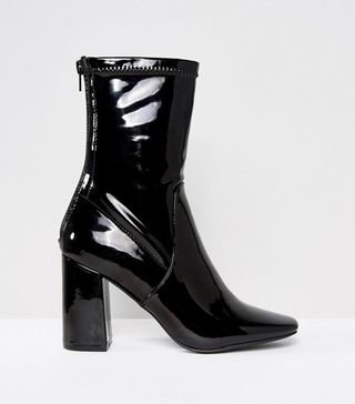 New Look + Patent Heeled Ankle Boot