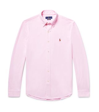 Polo Ralph Lauren + Slim-Fit Button-Down Collar Cotton-Piqué Shirt