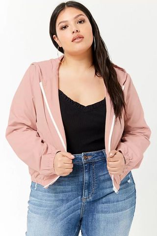 Forever 21 + Hooded Zip-Front Jacket