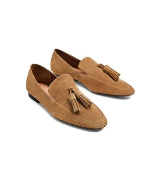 Zara + Split Leather Loafers