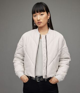 AllSaints + Bailey Leather Puffer Jacket