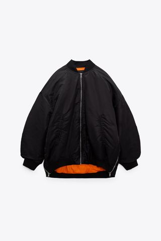 Zara + Oversized Bomber Jacket
