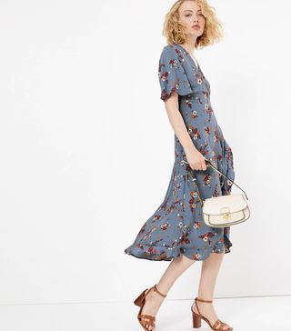 Marks and Spencer Collection + Floral Midi Wrap Dress