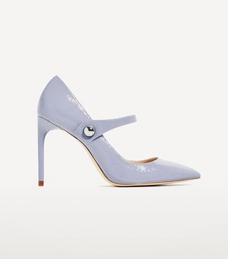 Zara + Patent Finish High Heel Shoes With Strap