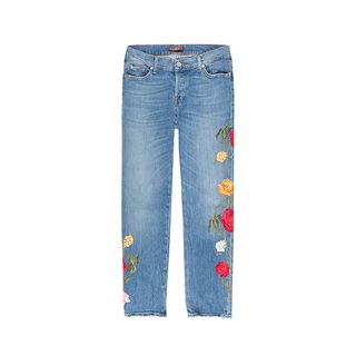 7 for All Mankind + Fashion Boyfriend With Rose Garden Embroidery