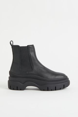 H&M + Chunky Leather Chelsea Boots