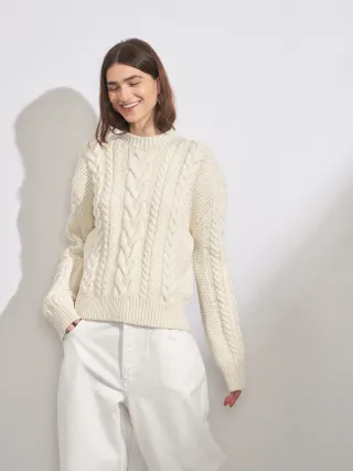 Raey + Cable-Knit Responsible Virgin Wool-Blend Sweater