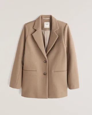 Abercrombie & Fitch + Wool-Blend Blazer Coat