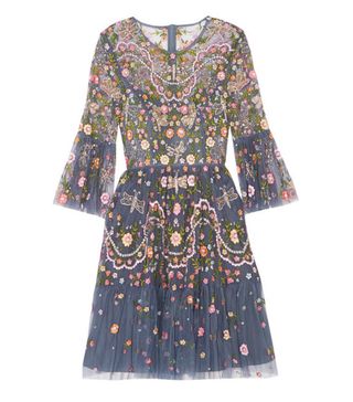 Needle & Thread + Dragonfly Garden Embellished Embroidered Tulle Mini Dress