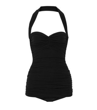 Norma Kamali + Bill Mio Ruched Halterneck Swimsuit