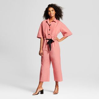 Who What Wear + Short Sleeve Belted Jumpsuit
