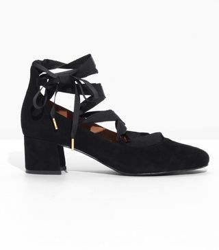 & Other Stories + Suede Lace Up Ballet Pump