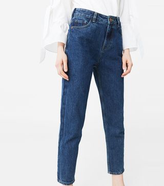 Mango + Relaxed Cropped Mom Jeans