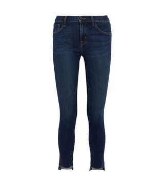 J Brand + 811 Frayed Mid-rise Skinny Jeans