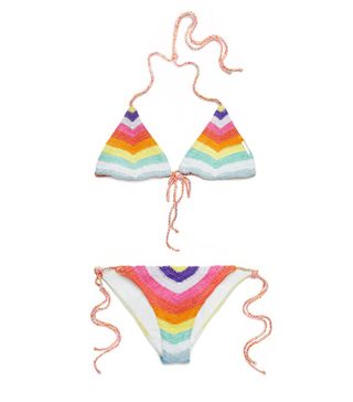 Mara Hoffman + Rainbow Crochet Triangle Bikini