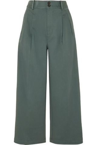 Madewell + Pleated Cotton-Blend Twill Wide-Leg Pants