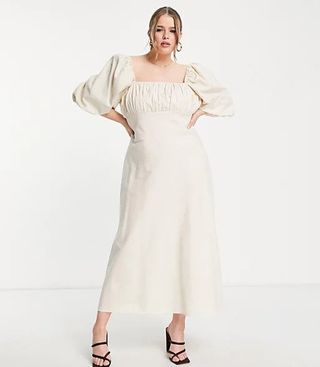 ASOS Design + Curve Square Neck Midi Dress