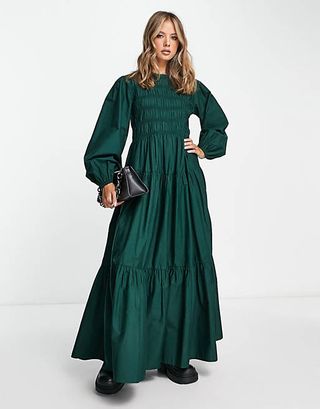 ASOS Design + Shirred Maxi Dress