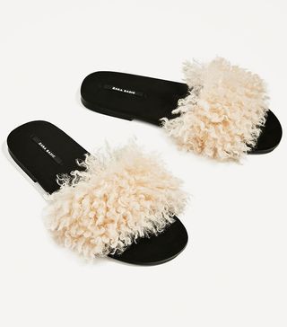 Zara + Faux Fur Slides