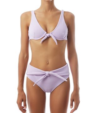 Skye & Staghorn + Tie Up Balconette in Textured Lilac