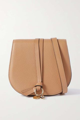 Chloé + Alphabet Textured-Leather Shoulder Bag