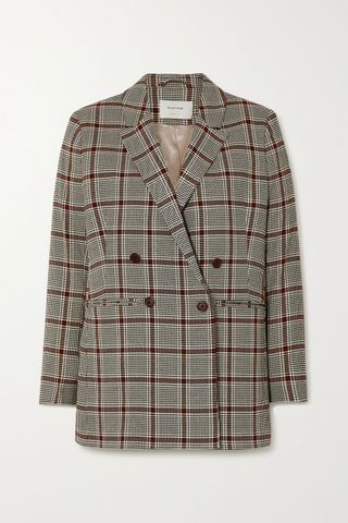 Munthe + Lyle Double-Breasted Checked Woven Blazer