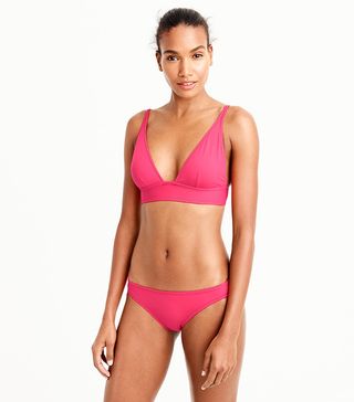 J.Crew + Plunge V-Neck Bikini Top in Italian Matte