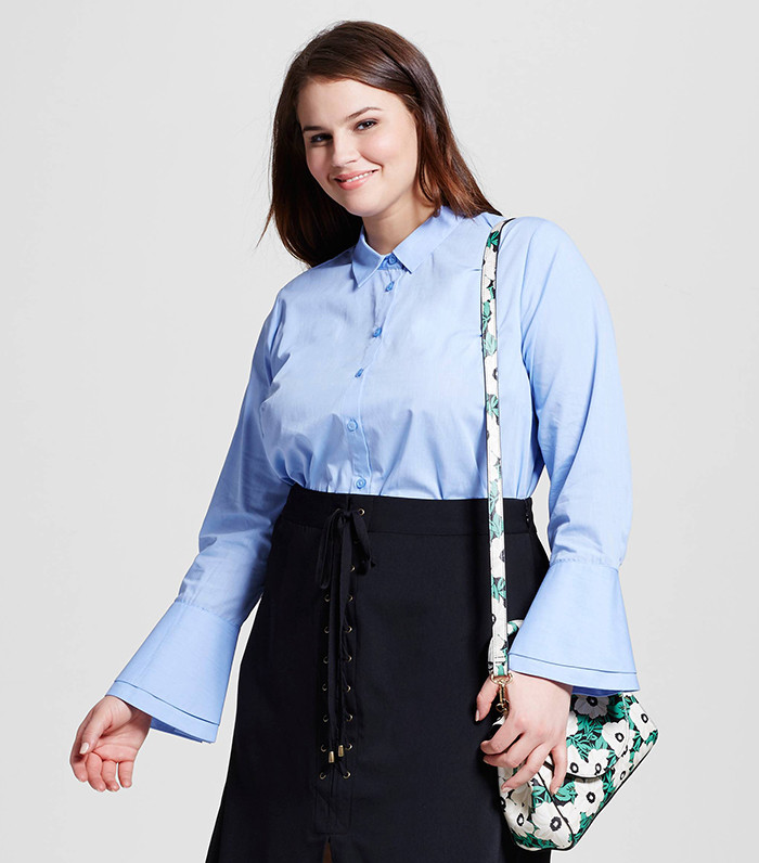 Who What Wear + Women’s Plus Size Layered Cuff Button-Up