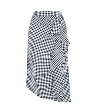 Topshop + Gingham Ruffle Midi Skirt