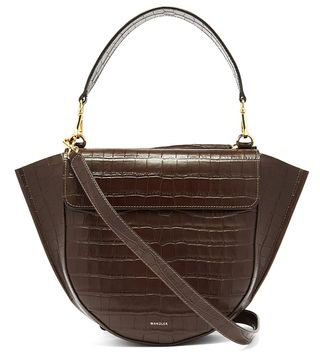 Wandler + Hortensia Medium Crocodile-Effect Leather Bag
