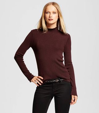 Who What Wear + Women’s Long Sleeve Ruffle Neck Sweater