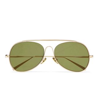 Acne Studios + Spitfire Aviator-Style Gold-Tone Mirrored Sunglasses