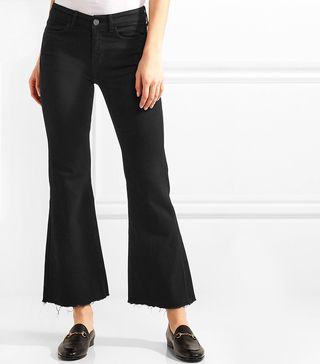 M.i.h Jeans + Lou Cropped High-Rise Flared Jeans