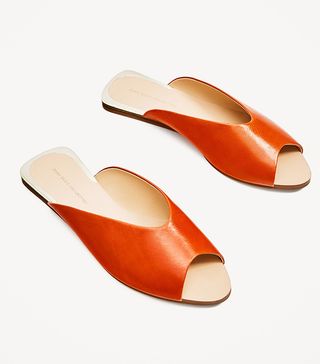 Zara + V-Cut Leather Slides