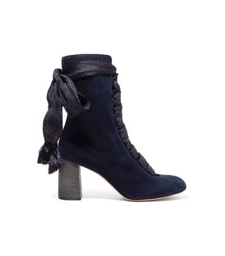 Chloe + Lace-Up Suede Ankle Boots