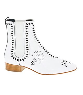 Dior + White Perforated Leather Boots