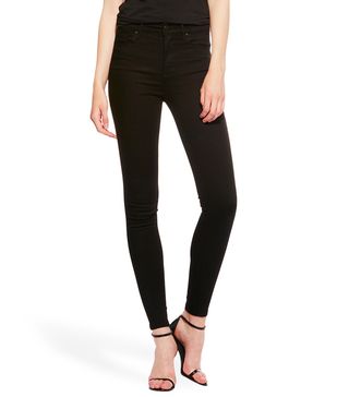 Mott 
Bow + High Rise Skinny Jeans