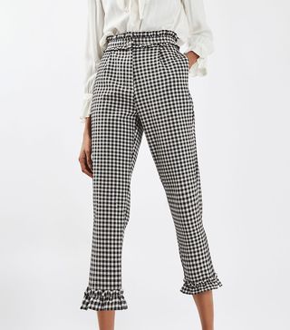 Topshop + Gingham Frill Trousers