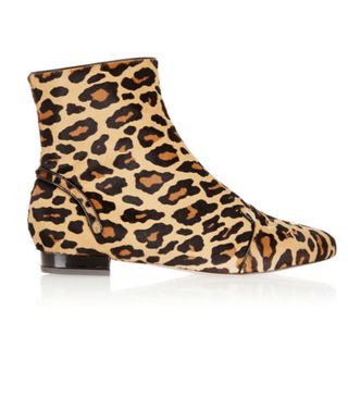 Charlotte Olympia + Puss in Boots Leopard-Print Calf Hair Ankle Boots