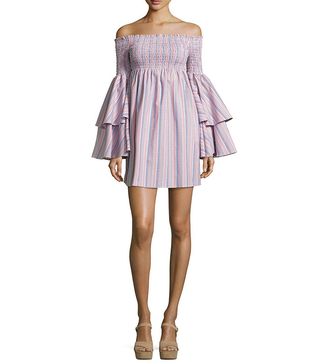 Caroline Constas + Appolonia Off-the-Shoulder Mini Dress