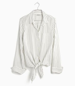 Madewell + Tie-Front Shirt in Darcy Stripe