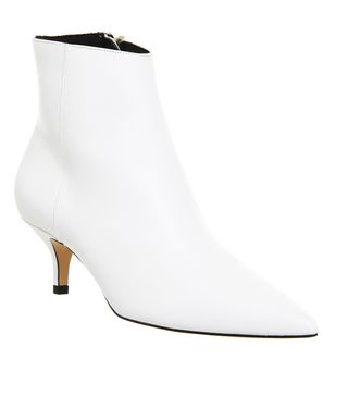 Office + Alibi Kitten Heel Boots White Leather