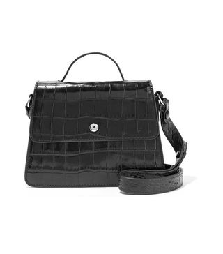 Elizabeth and James + Eloise Mini Croc-Effect Leather Shoulder Bag