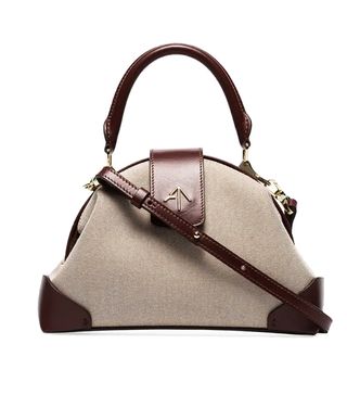 Manu Atelier + Beige And Brown Demi Top Handle Shoulder Bag